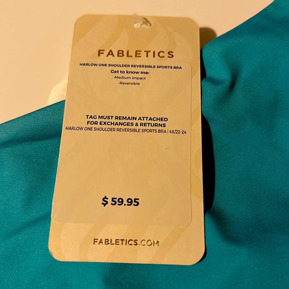Fabletics Women's Blue One-Shoulder Sports Bra - Picture 2 of 3